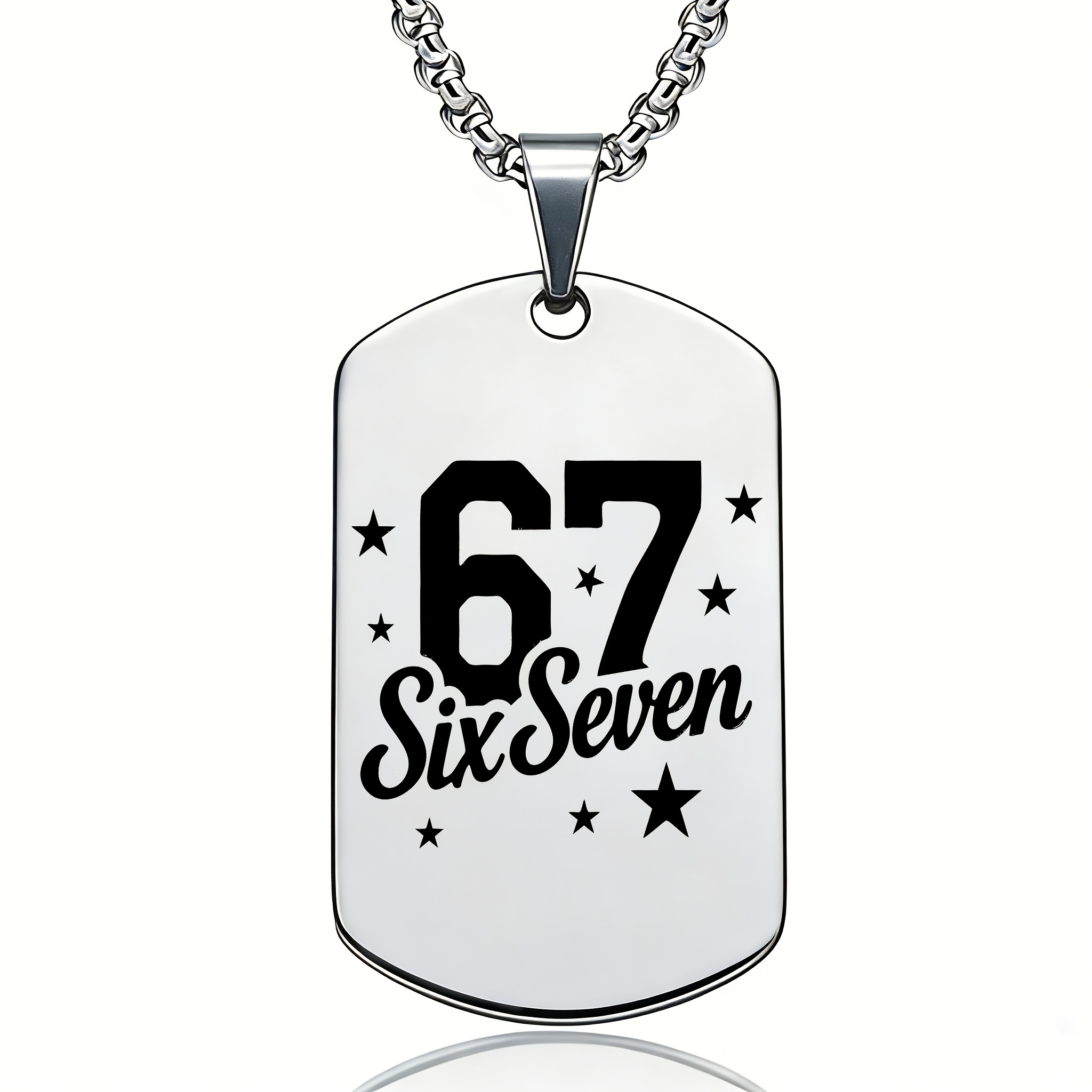 Trendy Stainless Steel Pendant Necklace with Numbers, Unique Gift